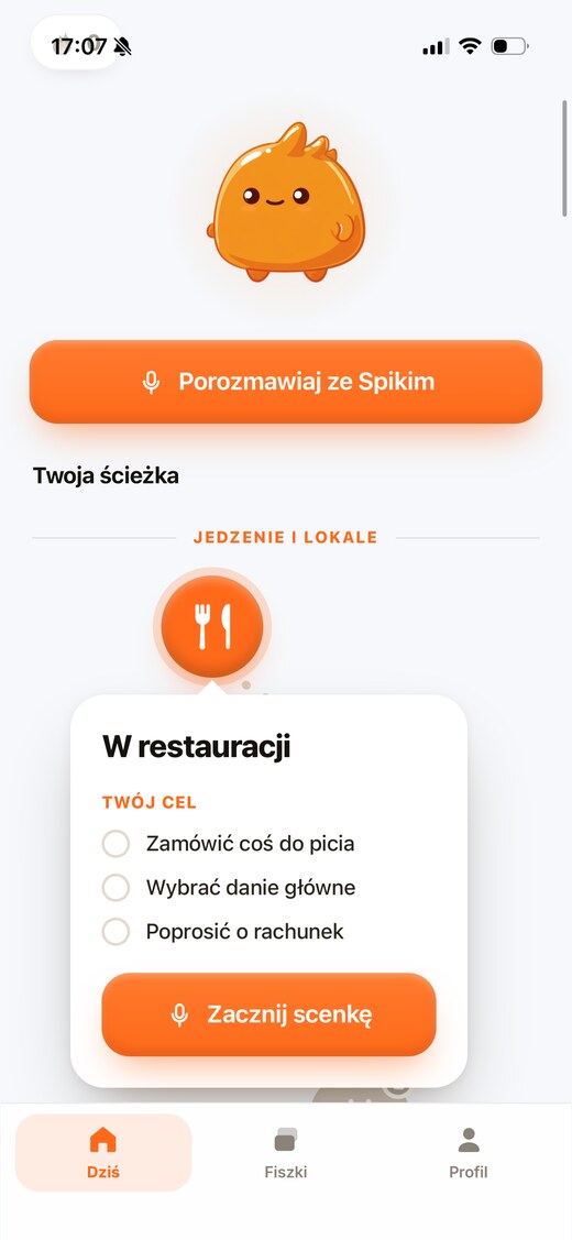 Ekran Spikiego ze scenką z życia